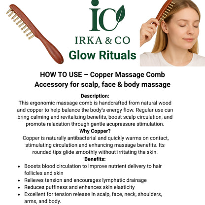 Ayurvedic Self-Care Gift Box – Copper Comb, Journal, Tea, Oils, Crystals & More | Glow Rituals by Irka & Co