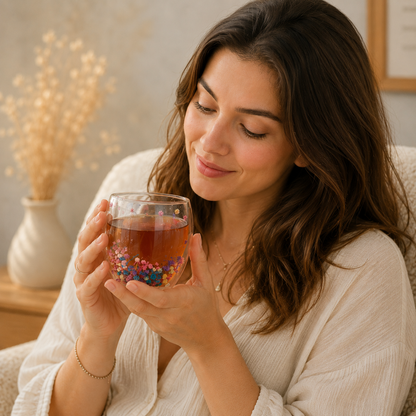 Handmade Floral Glass Mug