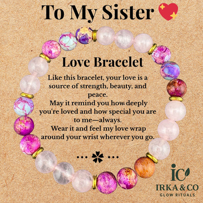 LOVE Bracelet – Rose Quartz & Imperial Stone for Healing, Peace & Emotional Balance