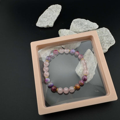 LOVE Bracelet – Rose Quartz & Imperial Stone for Healing, Peace & Emotional Balance