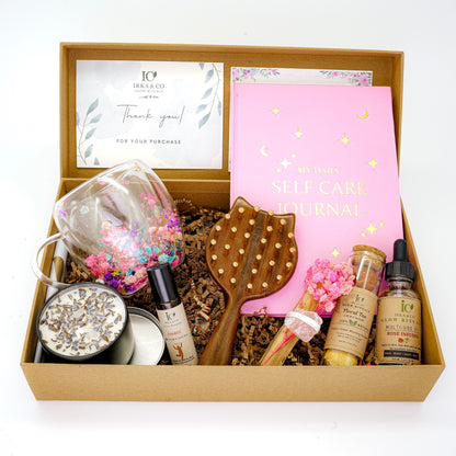 Deluxe Self-Care Ritual Box with Copper Wood Massage Comb & Guided Journal – Relaxation, Ayurveda, Mindfulness