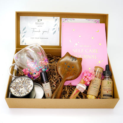 Deluxe Self-Care Ritual Box with Copper Wood Massage Comb & Guided Journal – Relaxation, Ayurveda, Mindfulness