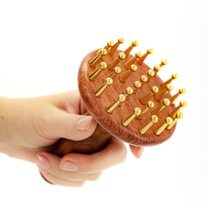 Brass & Wood Ayurvedic Self-Care Box – Wellness Gift Set with Journal, Botanical Oil, Tea & Candle