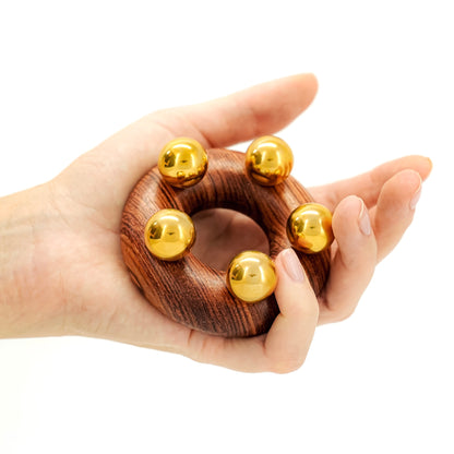 Self-Care Ritual Box – Detox Meridian Edition | Copper and Wood Massage Ring for Bloating, Calm, and Lymphatic Balance