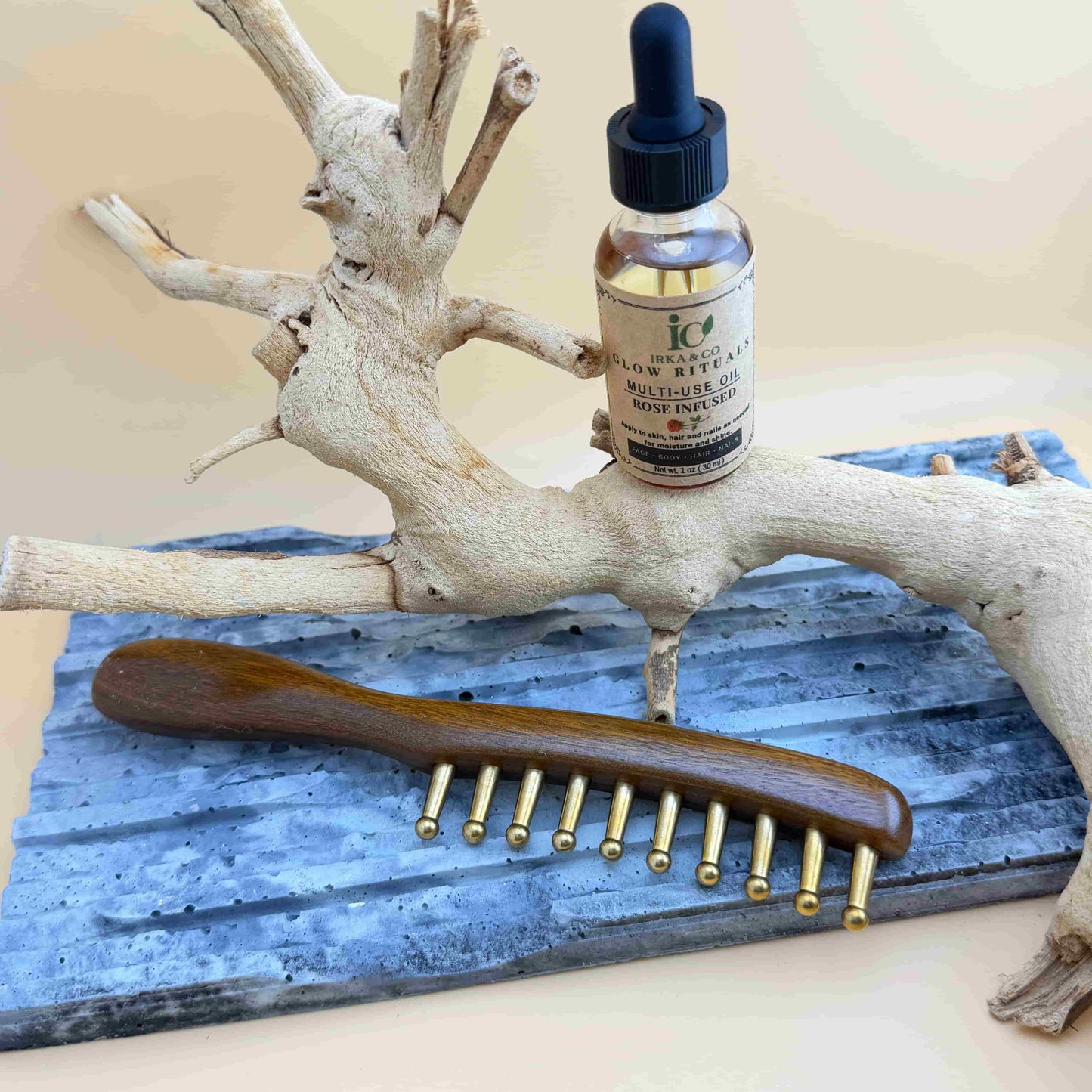 Botanical hair oil for scalp nourishment and healthy hair growth routine