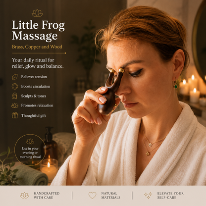 Cat massage comb and little frog facial tool in a wellness box