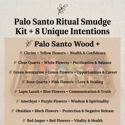 Palo Santo Ritual Smudge Kit + 8 Unique Intentions