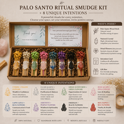 Palo Santo Ritual Smudge Kit + 8 Unique Intentions