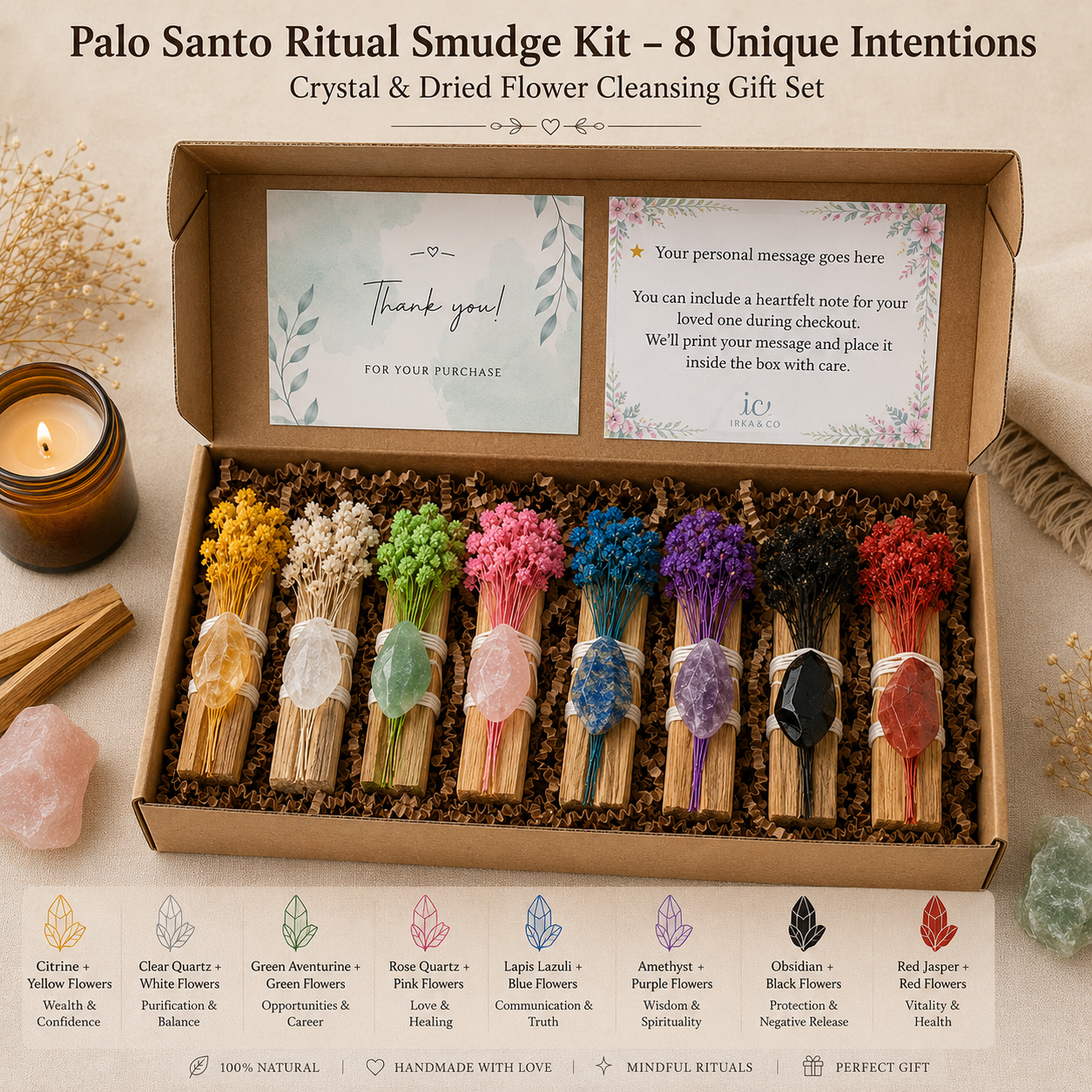 Palo Santo Ritual Smudge Kit + 8 Unique Intentions