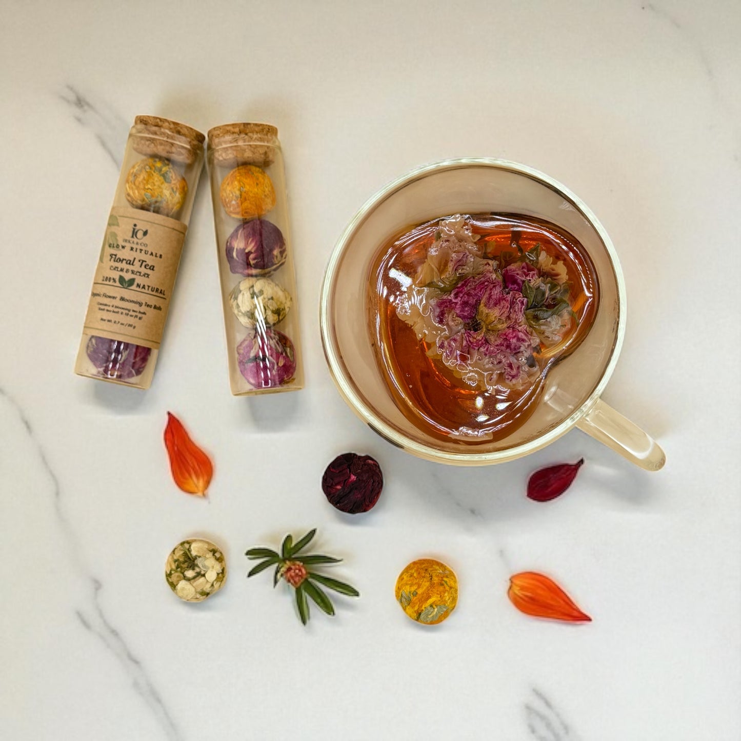 Brass & Wood Ayurvedic Self-Care Box – Wellness Gift Set with Journal, Botanical Oil, Tea & Candle