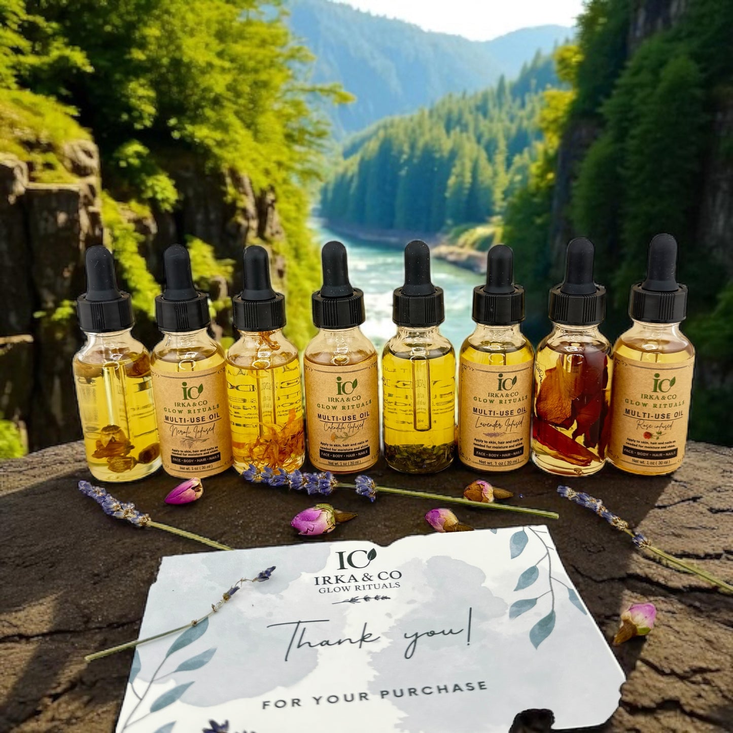 Ayurvedic Self-Care Gift Box – Copper Comb, Journal, Tea, Oils, Crystals & More | Glow Rituals by Irka & Co