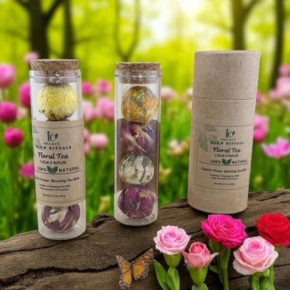Floral Blooming Tea Balls – Organic Flower Tea | Irka & Co Glow Rituals