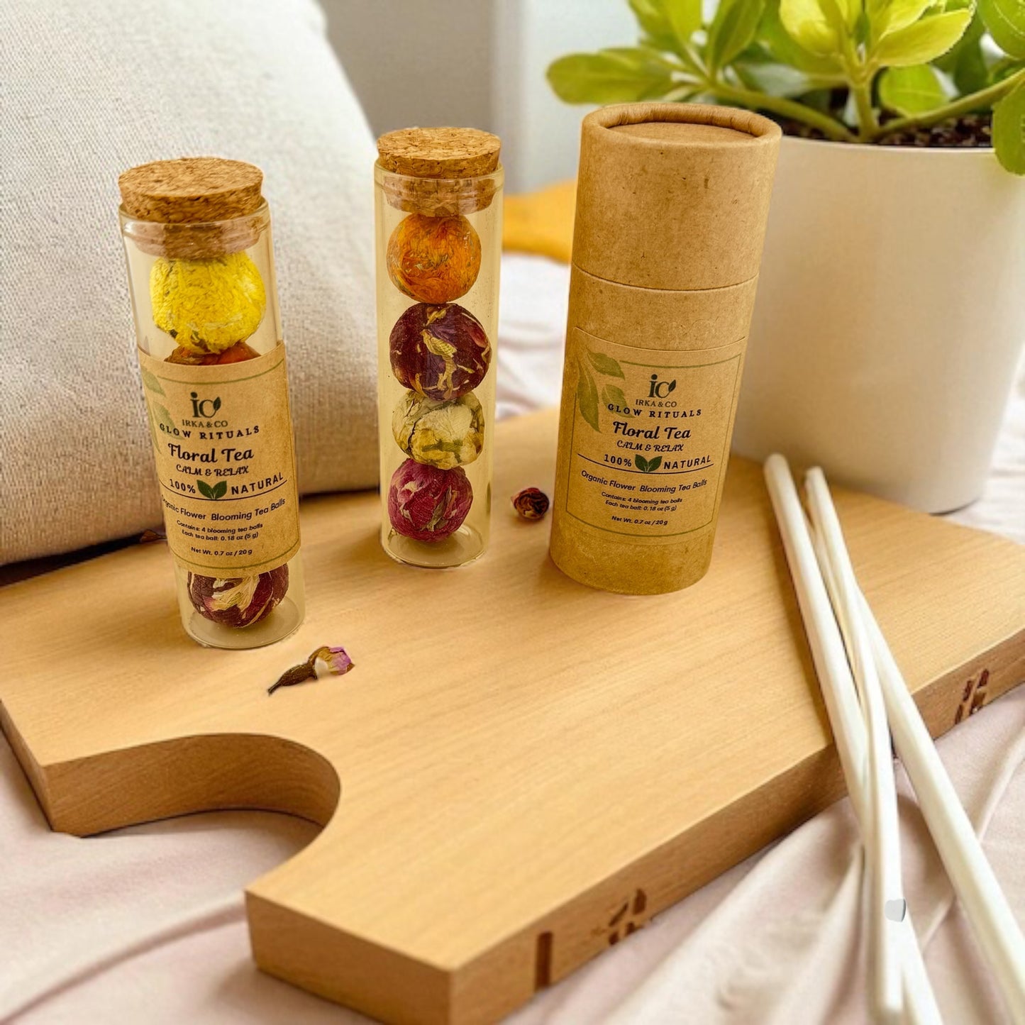 Ayurvedic Self-Care Gift Box – Copper Comb, Journal, Tea, Oils, Crystals & More | Glow Rituals by Irka & Co