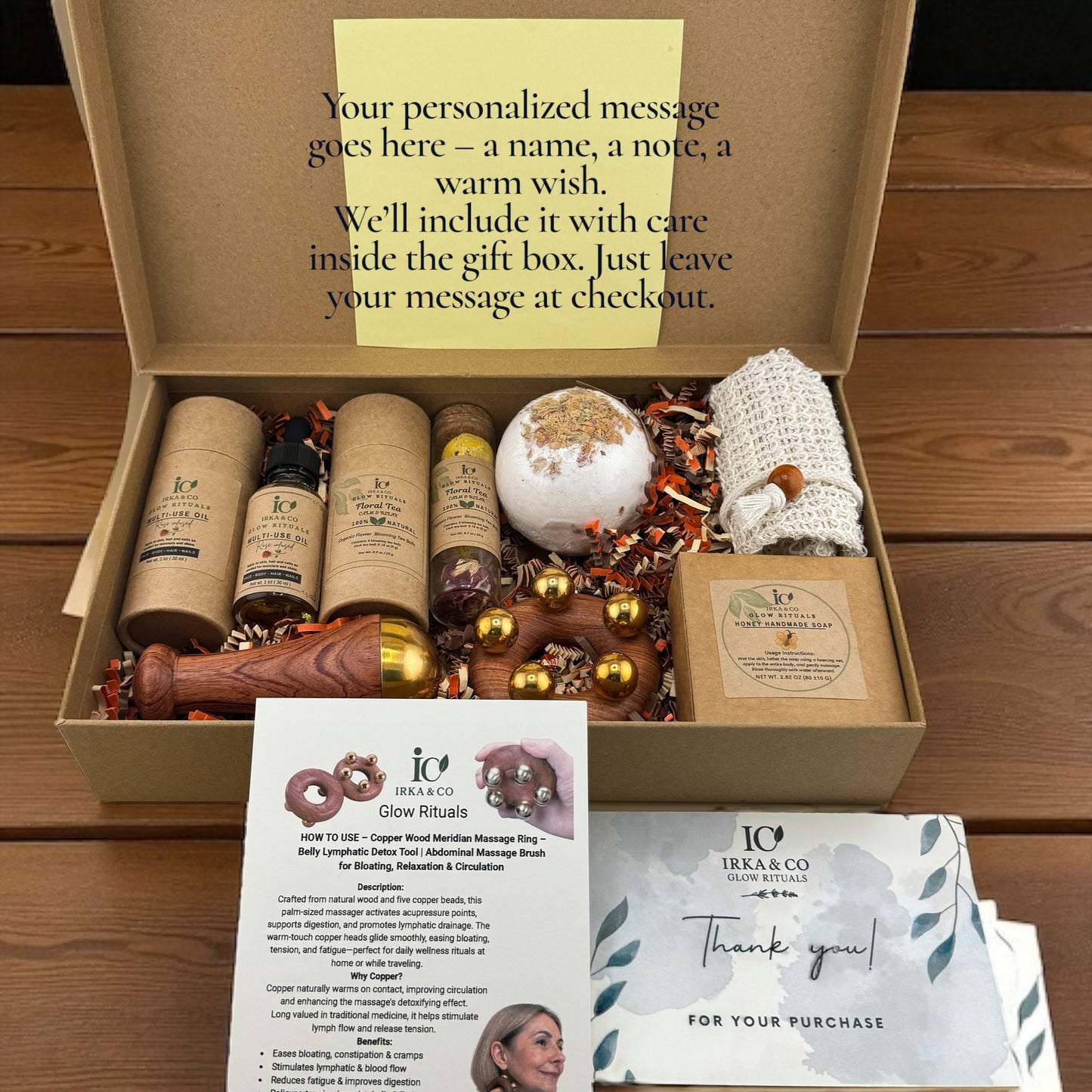 Ayurvedic Spa Gift Box – Self-Care Ritual with Massage Tools, Tea & Botanical Oils