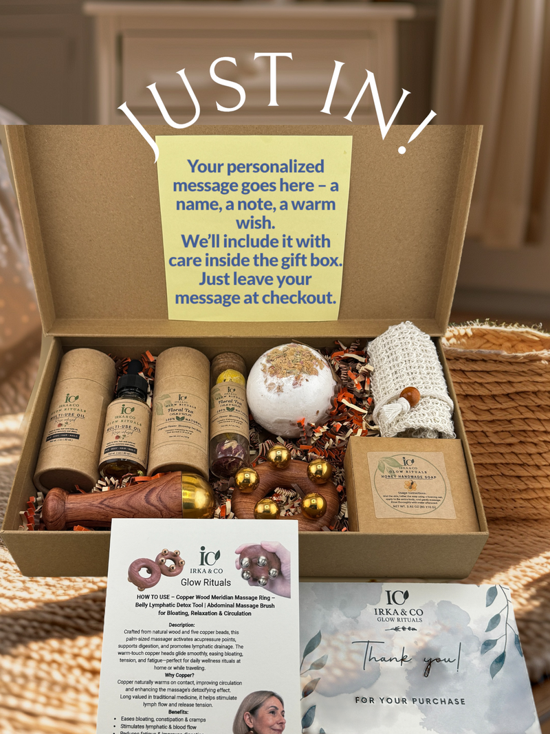 Ayurvedic Spa Gift Box – Self-Care Ritual with Massage Tools, Tea & Botanical Oils