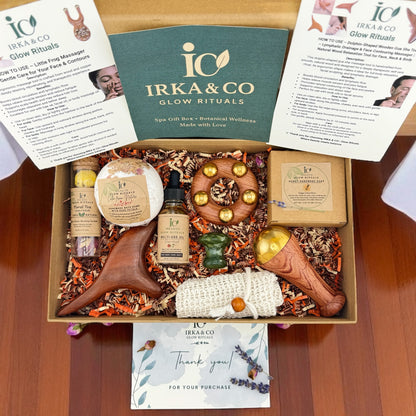 Luxury Ayurvedic Spa Gift Box with Massage Tools, Oils & Herbal Tea | Glow Rituals