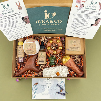 Luxury Ayurvedic Spa Gift Box with Massage Tools, Oils & Herbal Tea | Glow Rituals