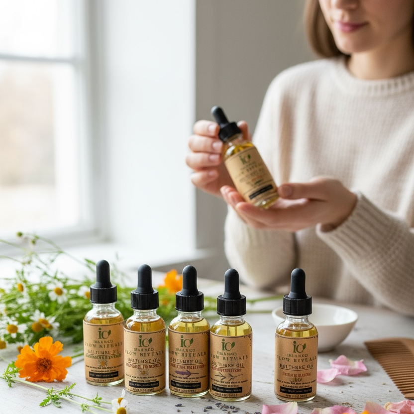 Ayurvedic Self-Care Gift Box – Copper Comb, Journal, Tea, Oils, Crystals & More | Glow Rituals by Irka & Co