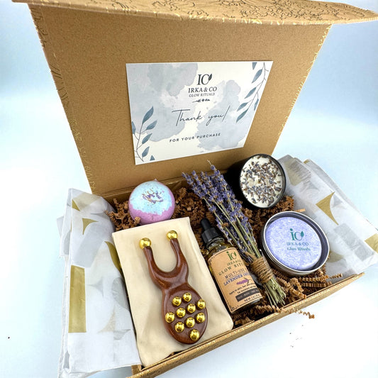 Lavender Sleep & Calm Spa Box – Ayurvedic Gift for Stress Relief