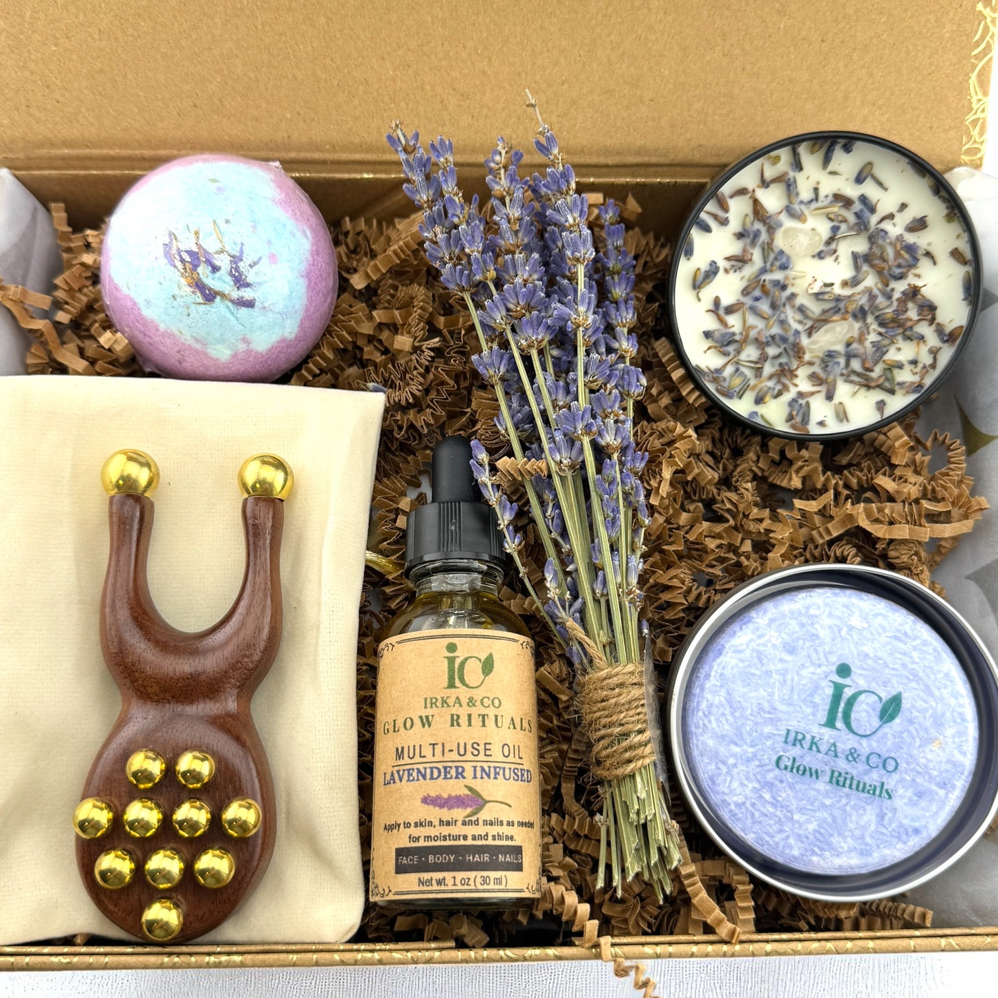 Lavender Sleep & Calm Spa Box – Ayurvedic Gift for Stress Relief