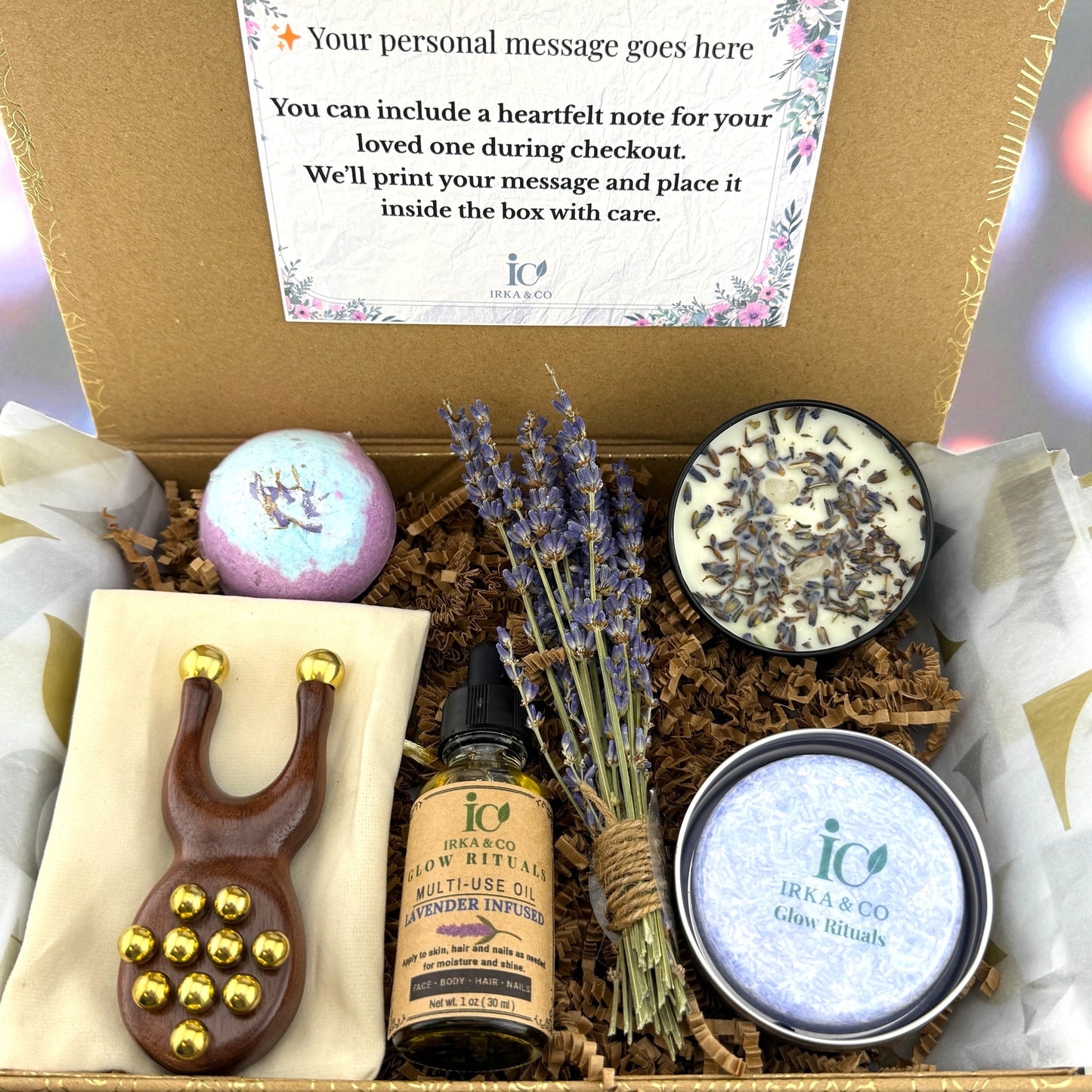 Lavender Sleep & Calm Spa Box – Ayurvedic Gift for Stress Relief