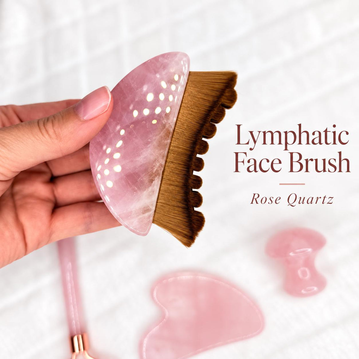 Natural Rose Quartz Facial Massage Mushroom